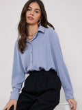 SHEIN BIZwear Fold Pleated Back Solid Shirt