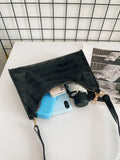 SHEIN Crocodile Embossed Shoulder Bag, Fashion Retro Zipper Bag Casual Waterproof Handbag