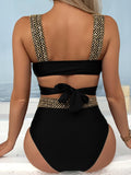 SHEIN Contrast Trim Wrap Bikini Swimsuit
