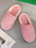 SHEIN Cable Textured Fluffy Bedroom Slippers