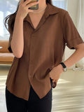SHEIN DAZY Patched Pocket Roll Up Sleeve Shirt