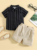SHEIN Baby Boy Stripe Shirt & Shorts
