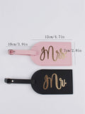 Shein 2pcs Letter Graphic Luggage Tag