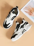 SHEIN Number Pattern Two Tone Lace-up Front Chunky Sneakers