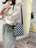 SHEIN Mini Two Tone Checkered Pattern Square Bag