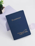 SHEIN Metallic Airplane & Letter Graphic Passport Case