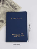 SHEIN Metallic Airplane & Letter Graphic Passport Case