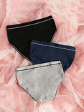 SHEIN 3pack Rib Contrast Binding Panty Set