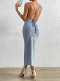 SHEIN SXY Split Thigh Tie Backless Cami Dress