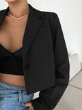 SHEIN DAZY Single Button Crop Blazer