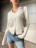 SHEIN Solid Button Front Shirt