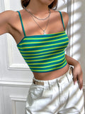 SHEIN EZwear Striped Print Crop Cami Top