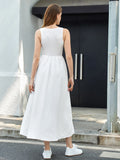 SHEIN BIZwear Solid Sleeveless A-line Dress