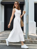 SHEIN BIZwear Solid Sleeveless A-line Dress