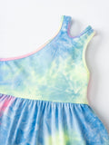 SHEIN Baby Tie Dye One Shoulder Dress