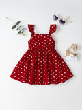 SHEIN Baby Polka Dot Print Ruffle Trim Dress
