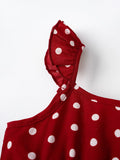 SHEIN Baby Polka Dot Print Ruffle Trim Dress