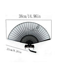 SHEIN 1pc Bamboo Manual Fan, Chinoiserie Floral Pattern Folding Fan For Home