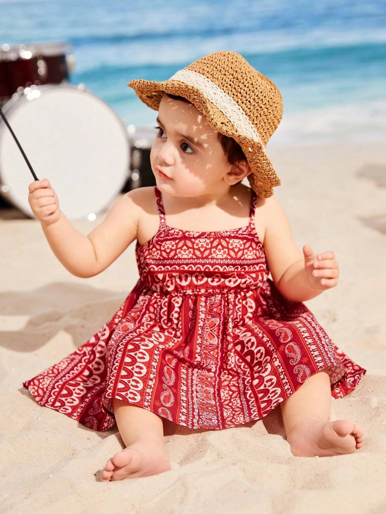 SHEIN Baby Paisley Print Cami Dress