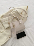 SHEIN Stitch Detail Square Bag With Coin Purse