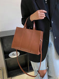 SHEIN Medium Top Handle Bag Brown Minimalist For Work