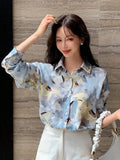 SHEIN DAZY Floral Print Drop Shoulder Shirt