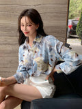 SHEIN DAZY Floral Print Drop Shoulder Shirt