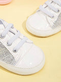 SHEIN Baby Girls Lace Up Front Round Toe Sneakers For Outdoor