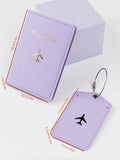 SHEIN 2pcs Letter Graphic Passport Case & Luggage Tag