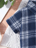 SHEIN Baby Boy Plaid Print Shirt & Pants Set