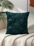 SHEIN 1pc Dark Green Geometric Pattern Cushion Cover Without Filler, Modern Stretchy Throw Pillow Cover For Household