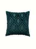 SHEIN 1pc Dark Green Geometric Pattern Cushion Cover Without Filler, Modern Stretchy Throw Pillow Cover For Household