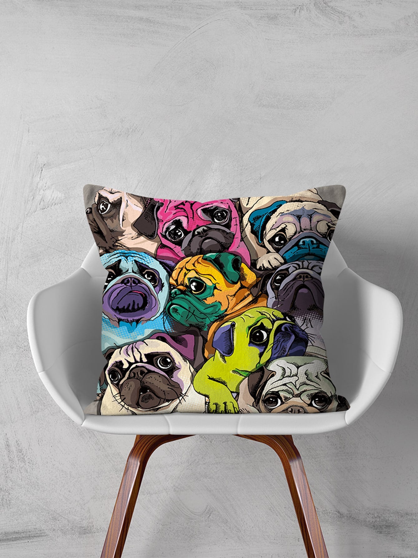 SHEIN 1pc Dog Pattern Cushion Cover Without Filler