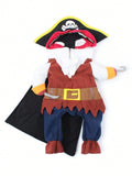 SHEIN 1pc Halloween Pet Costume, Dog Pirate Cosplay Clothes