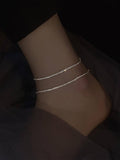 SHEIN 1pc Luxury Rhinestone Decor Anklet For Women For Daily Decoration