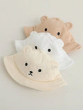 SHEIN 1pc Mesh Sun Hat With Cute Bear Pattern For Toddler Kids, Breathable & Suitable For Spring/Summer