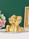 SHEIN Nordic Style Golden Face Shape Flower Vase