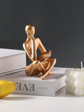 SHEIN Resin Abstract Figure Reading Decorative Desk Ornament