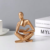 SHEIN Resin Abstract Figure Reading Decorative Desk Ornament