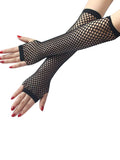 SHEIN 1pc Solid Fishnet Fingerless Gloves