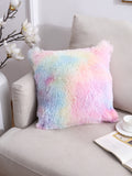 SHEIN 1pc Tie Dye Plush Pillowcase, Modern Fabric Square Cushion Cover For Living Room, Home Decor