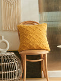 SHEIN 1pc Tufted Cushion Cover Without Filler, Yellow Throw Pillow Case, Pillow Insert Not Include, For Sofa, Home Decor