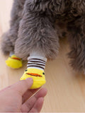 SHEIN 4pcs/Pack Pet Anti-Slip Shoes Socks, Note: The Socks Size Is Slightly Smaller