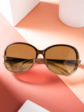 SHEIN Acrylic Frame Boho Style Sunglasses UV Protection