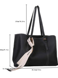 SHEIN Bow Decor Lightweight,Business Casual Knot Decor Large Capacity Tote Bag