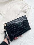 SHEIN Crocodile Embossed Clutch Bag With Wristlet