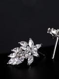 SHEIN Cubic Zirconia Decor Stud Earrings For Women For Party Banquet Wedding