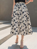 SHEIN DAZY Floral Print High Waist Skirt