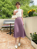 SHEIN DAZY High Waist Solid A-line Skirt