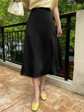 SHEIN DAZY High Waist Solid A-line Skirt